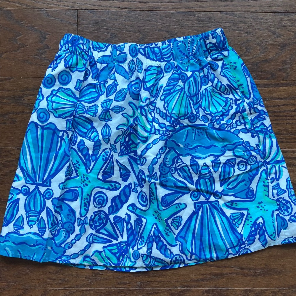 Lilly Pulitzer Shell Patterned Pull On Skirt